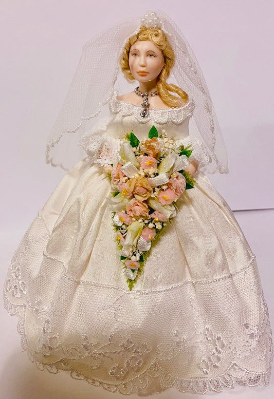 1:12th scale Porcelain Bride Doll