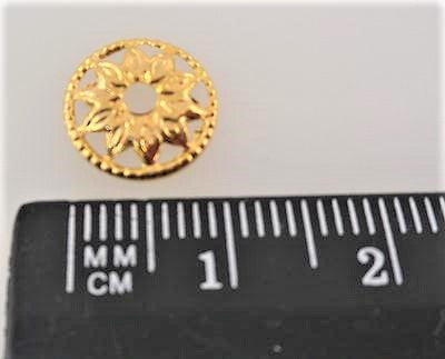 1 cm Round Gold Filigree